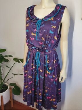 Lindy Bop Peyton Purple Horses Dress